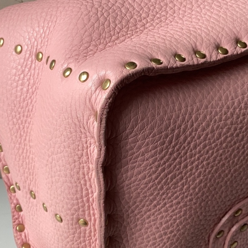 AUTHENTIC CELINE PINK LEATHER BOOGIE TOTE SATCHEL BAG GROMMET EMBELLISHED - Picture 12 of 15